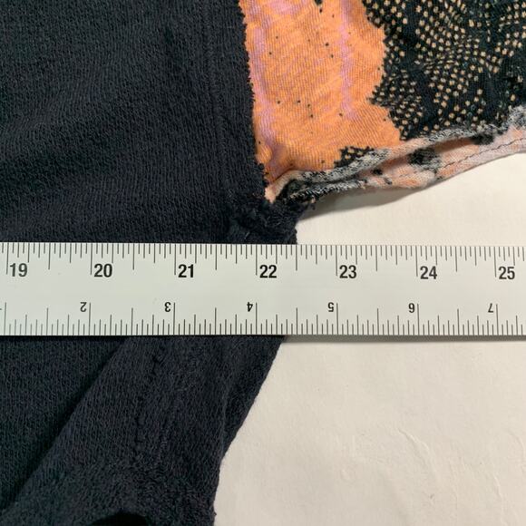 Free People XS Oversized Friday Fever Pullover Blouse Colorblock Kimono Sleeve - Picture 5 of 8